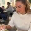 T-shirt oversize mixte brodé beige