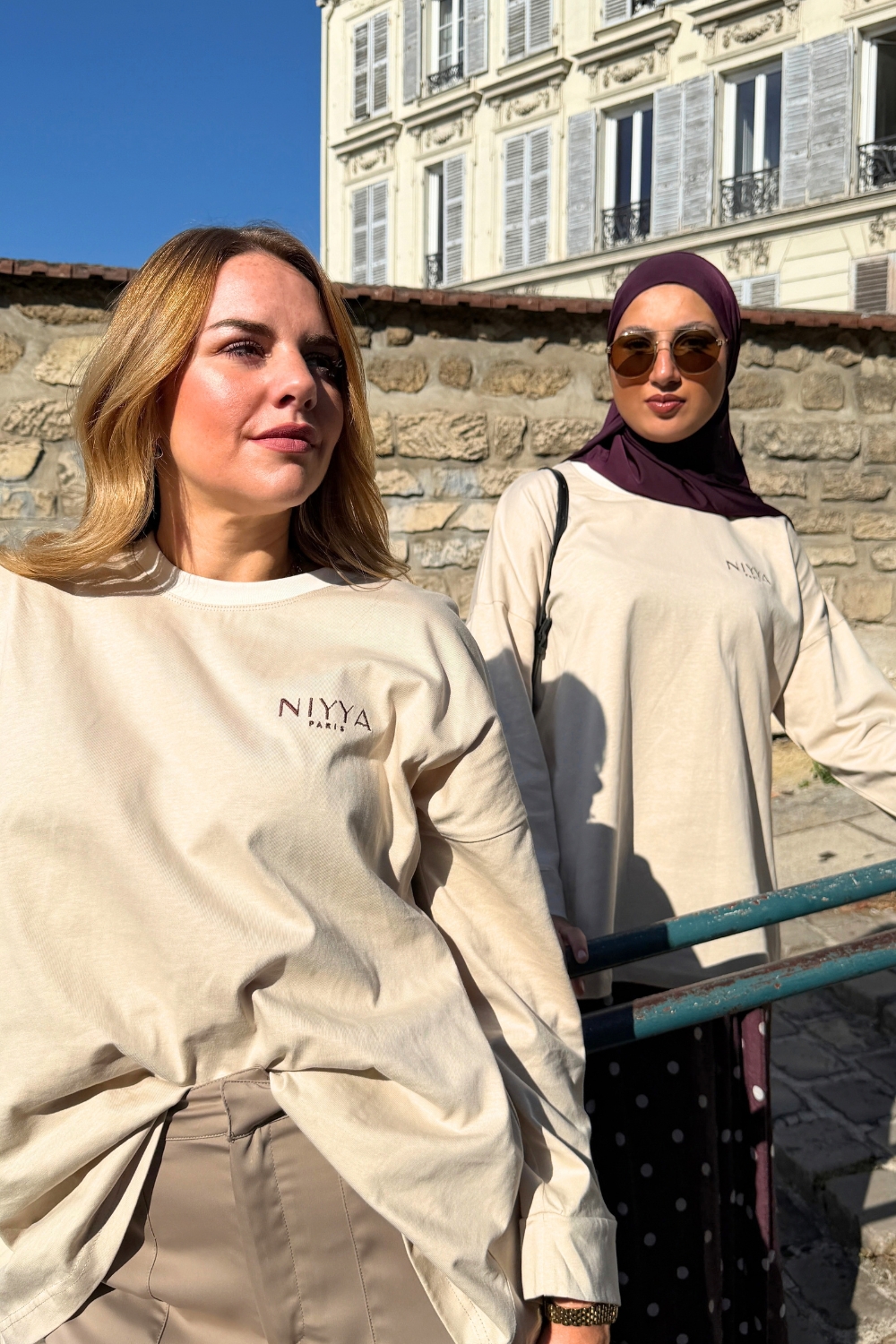 Tunique oversize beige en coton Niyya