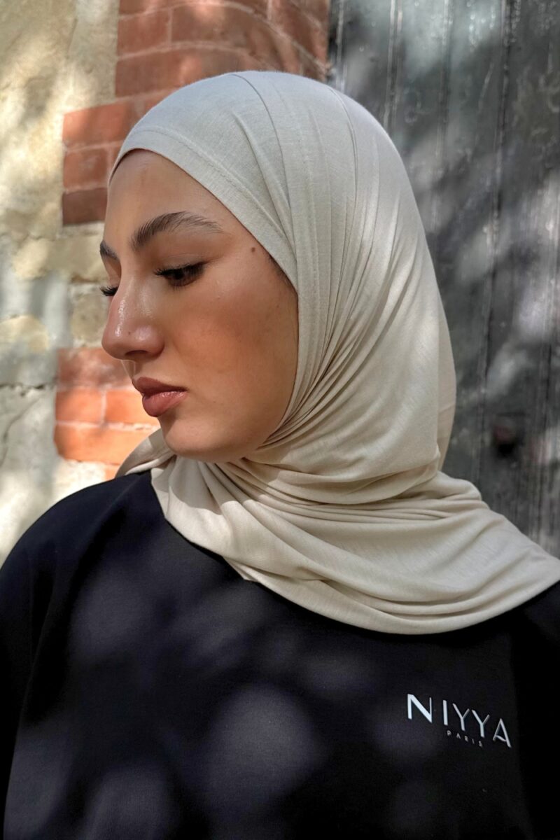 Foulard long beige en viscose | Niyya Paris