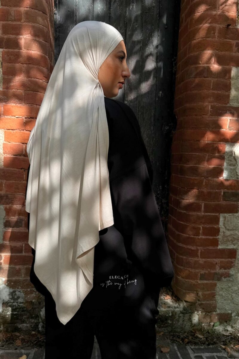 Foulard long beige en viscose | Niyya Paris