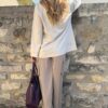 Pantalon cargo satiné beige taupe Niyya