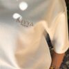 T-shirt oversize mixte brodé beige