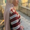Foulard long bois de rose en viscose | Niyya Paris