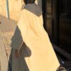 Parka beige oversize à capuche