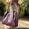 Grand sac prune avec bandoulière Niyya