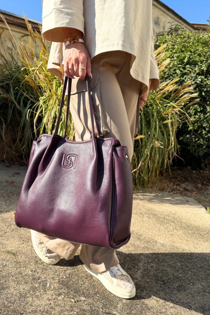 Grand sac prune avec bandoulière Niyya