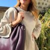 Grand sac prune avec bandoulière Niyya