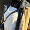 T-shirt oversize mixte brodé chocolat
