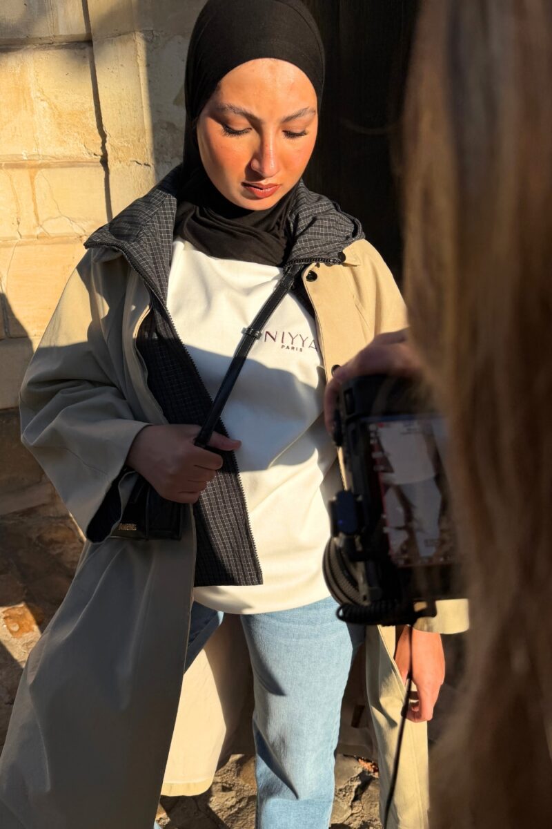 T-shirt oversize mixte brodé chocolat