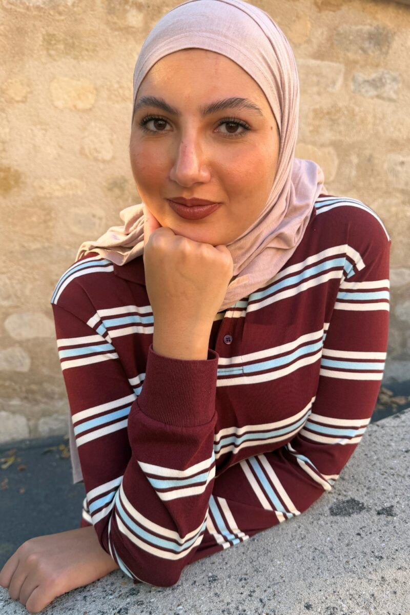 Foulard long bois de rose en viscose | Niyya Paris