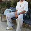 Jogging baggy gris homme 100 % coton | Niyya Paris