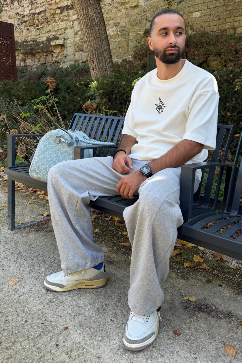 Jogging baggy gris homme 100 % coton | Niyya Paris