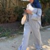 Jogging baggy gris femme 100 % coton | Niyya Paris