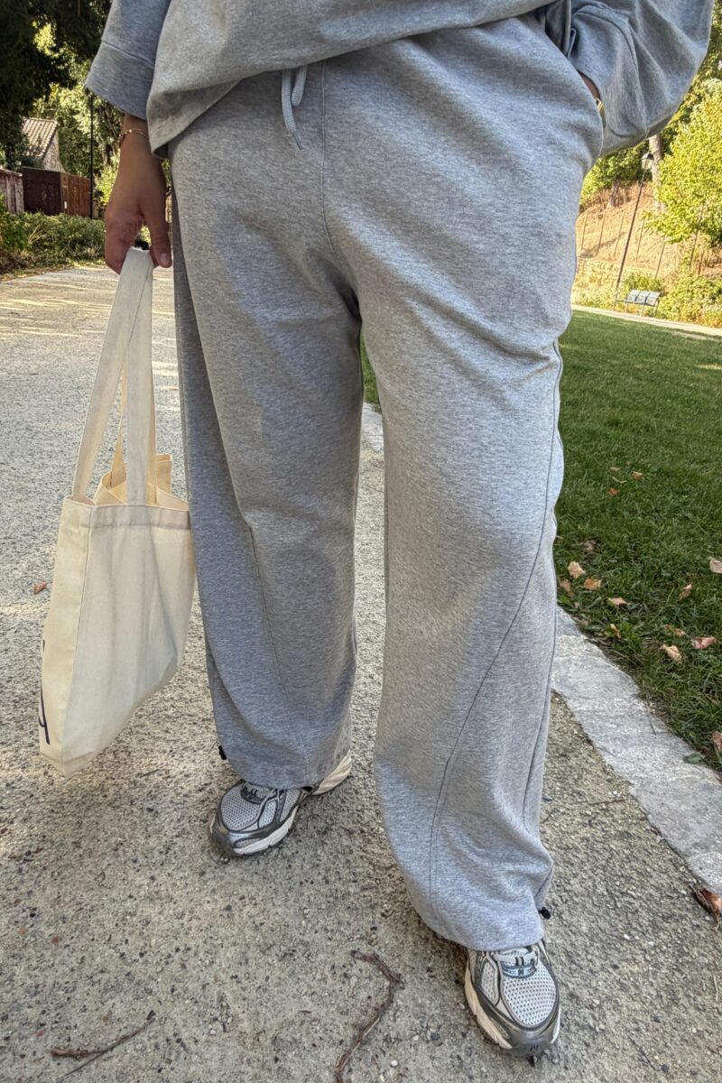 Jogging baggy gris femme 100 % coton | Niyya Paris